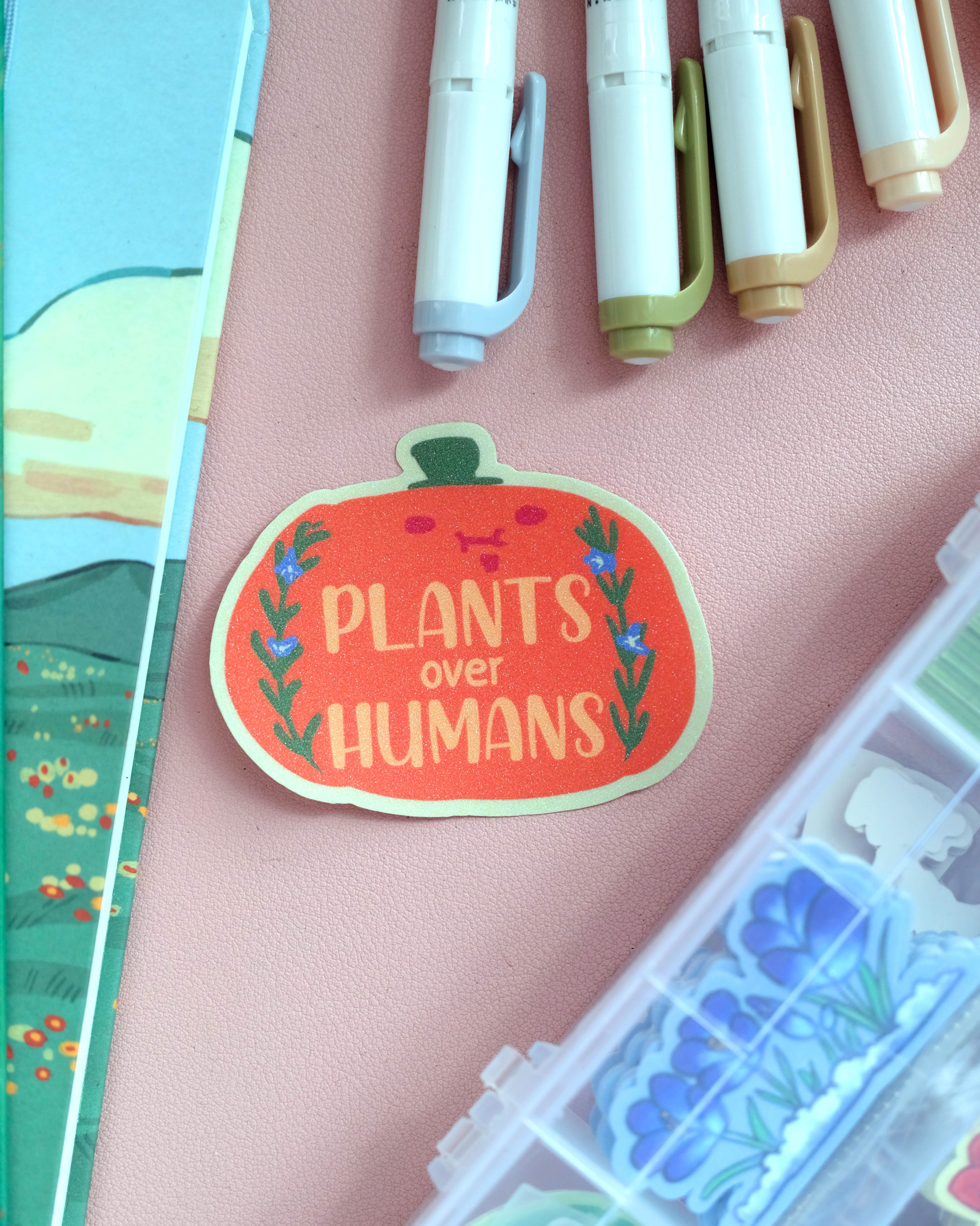 Vinyl Sticker - Plants Over Humans