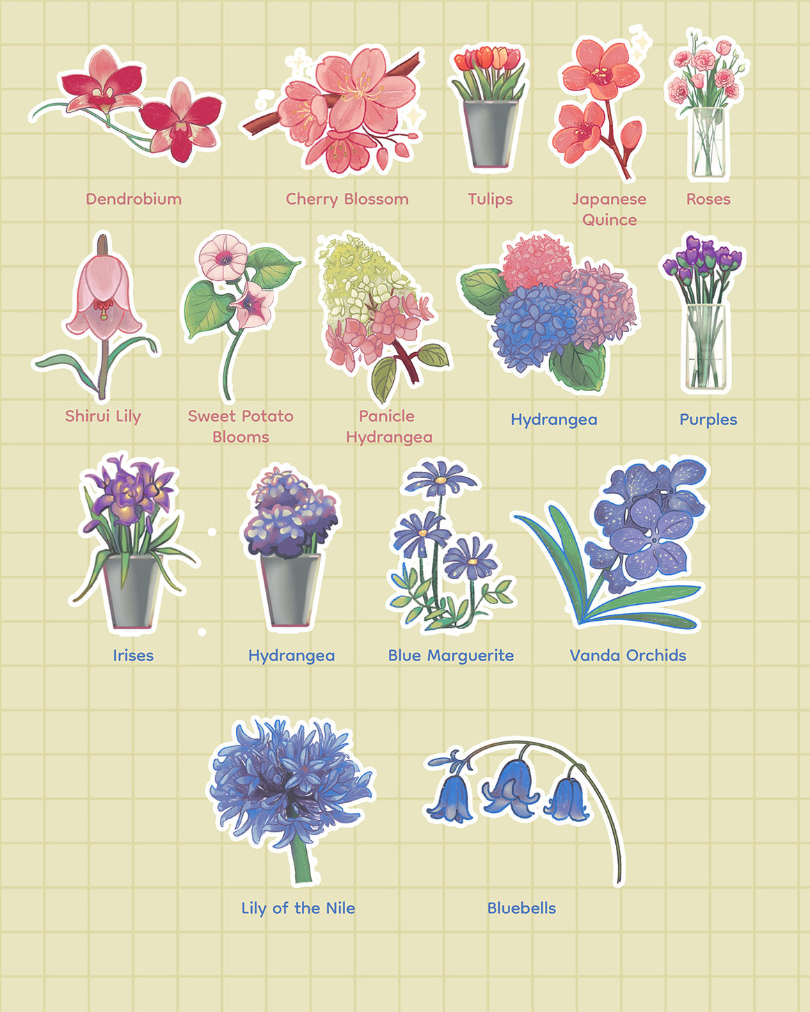 Flower Stickers - Layla's Flower Garden