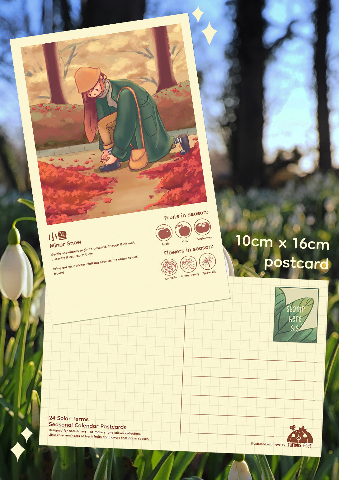 Layla Postcard - Tying Shoes in a Cold Autumn Day