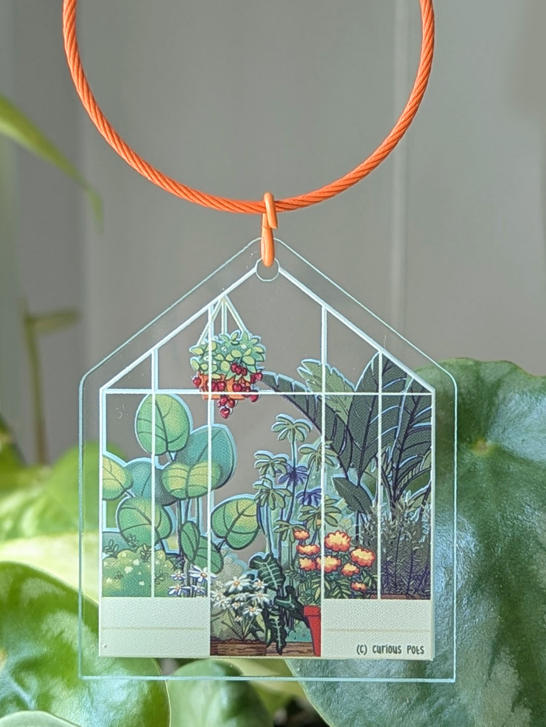 Gently-tinted Acrylic Keychain - Greenhouse