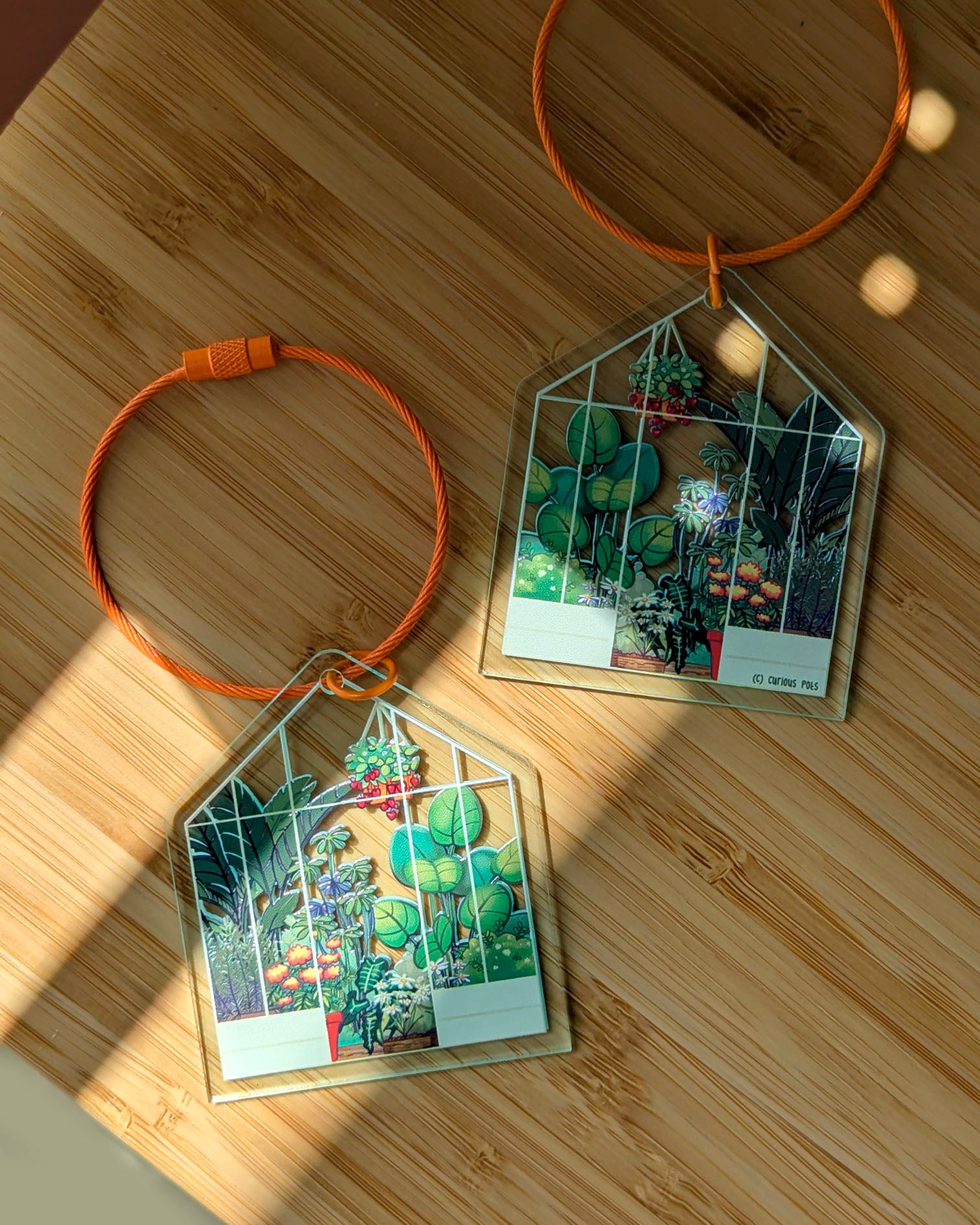 Gently-tinted Acrylic Keychain - Greenhouse