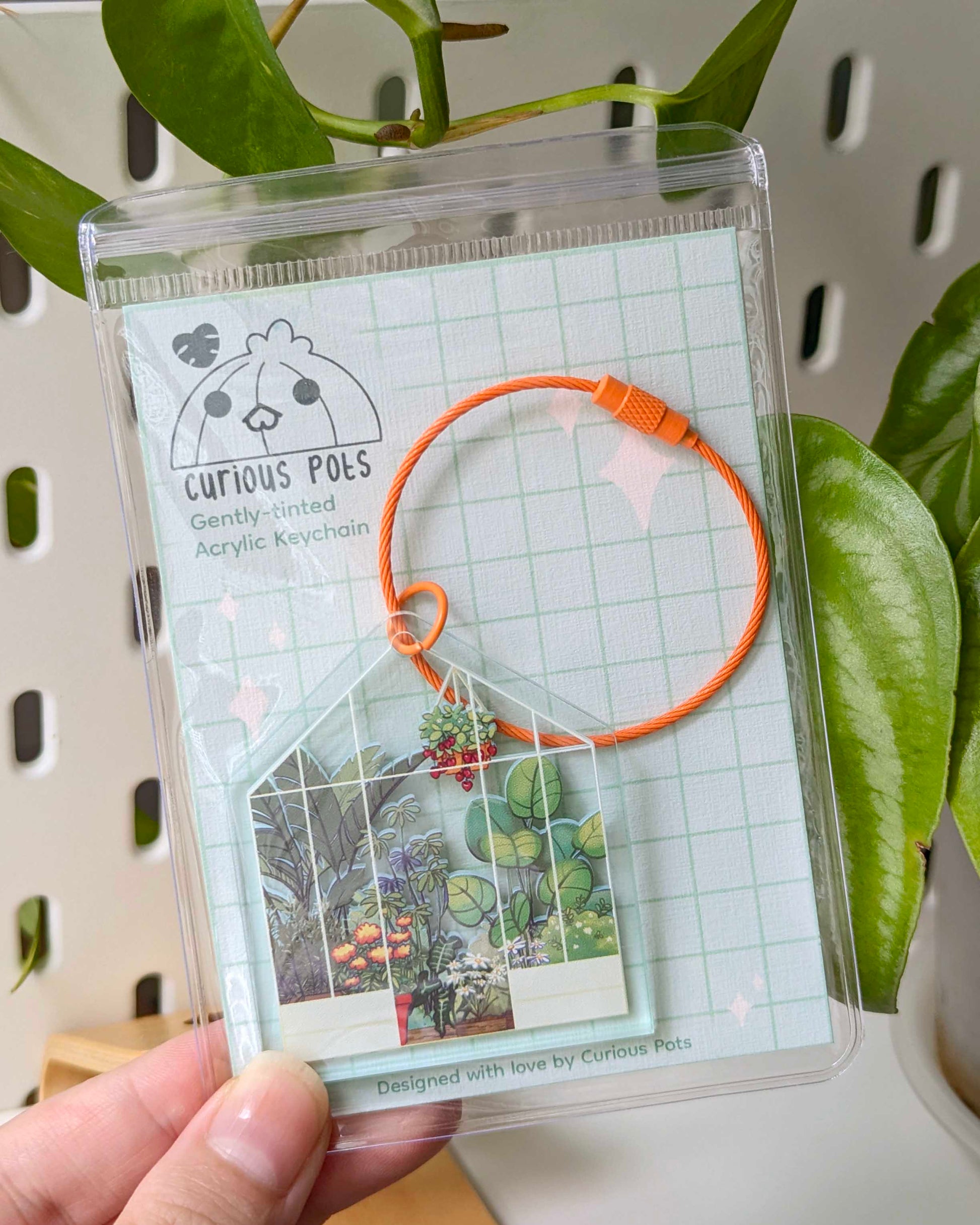 Gently-tinted Acrylic Keychain - Greenhouse