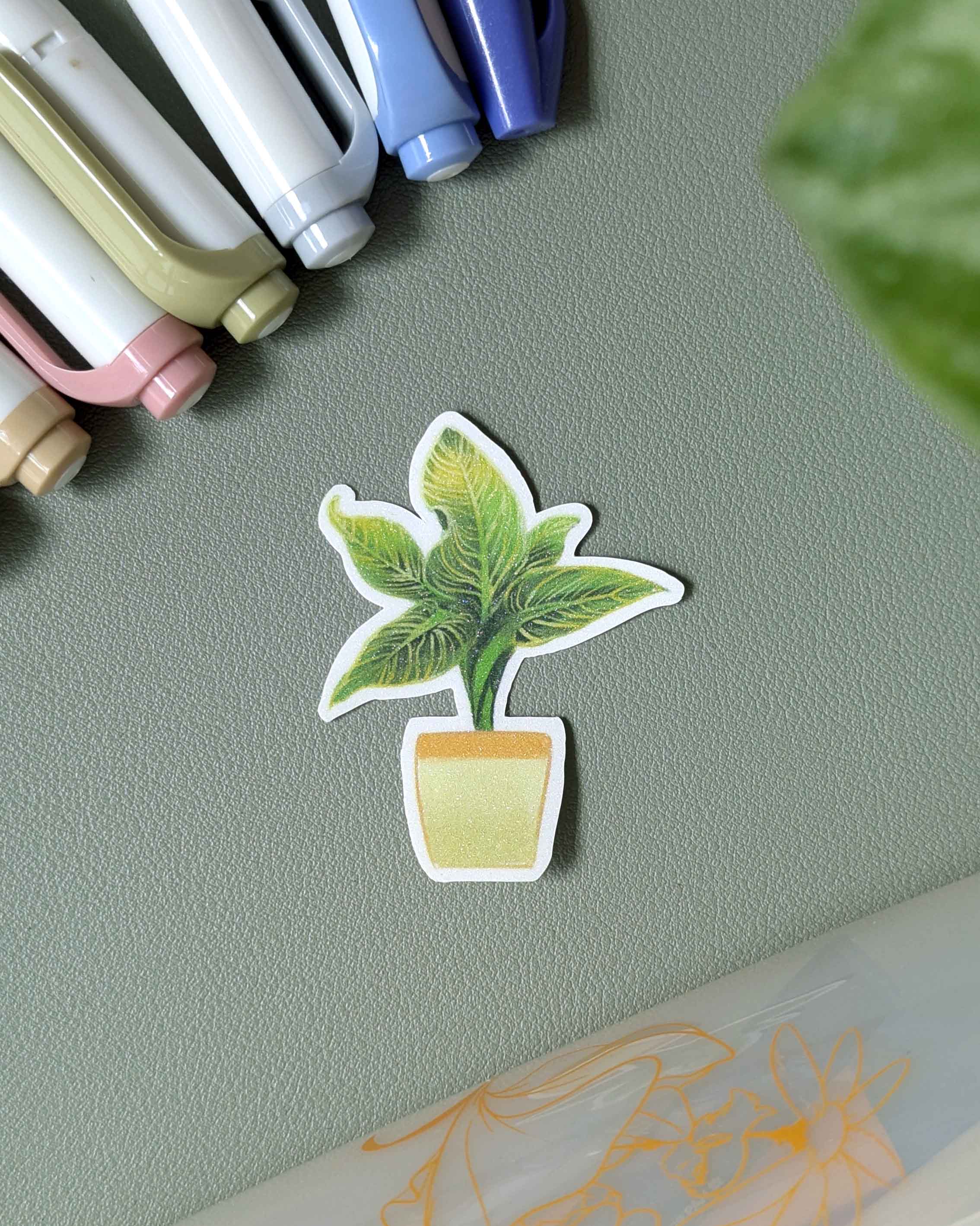 Vinyl Sticker - Philodendron Birkin