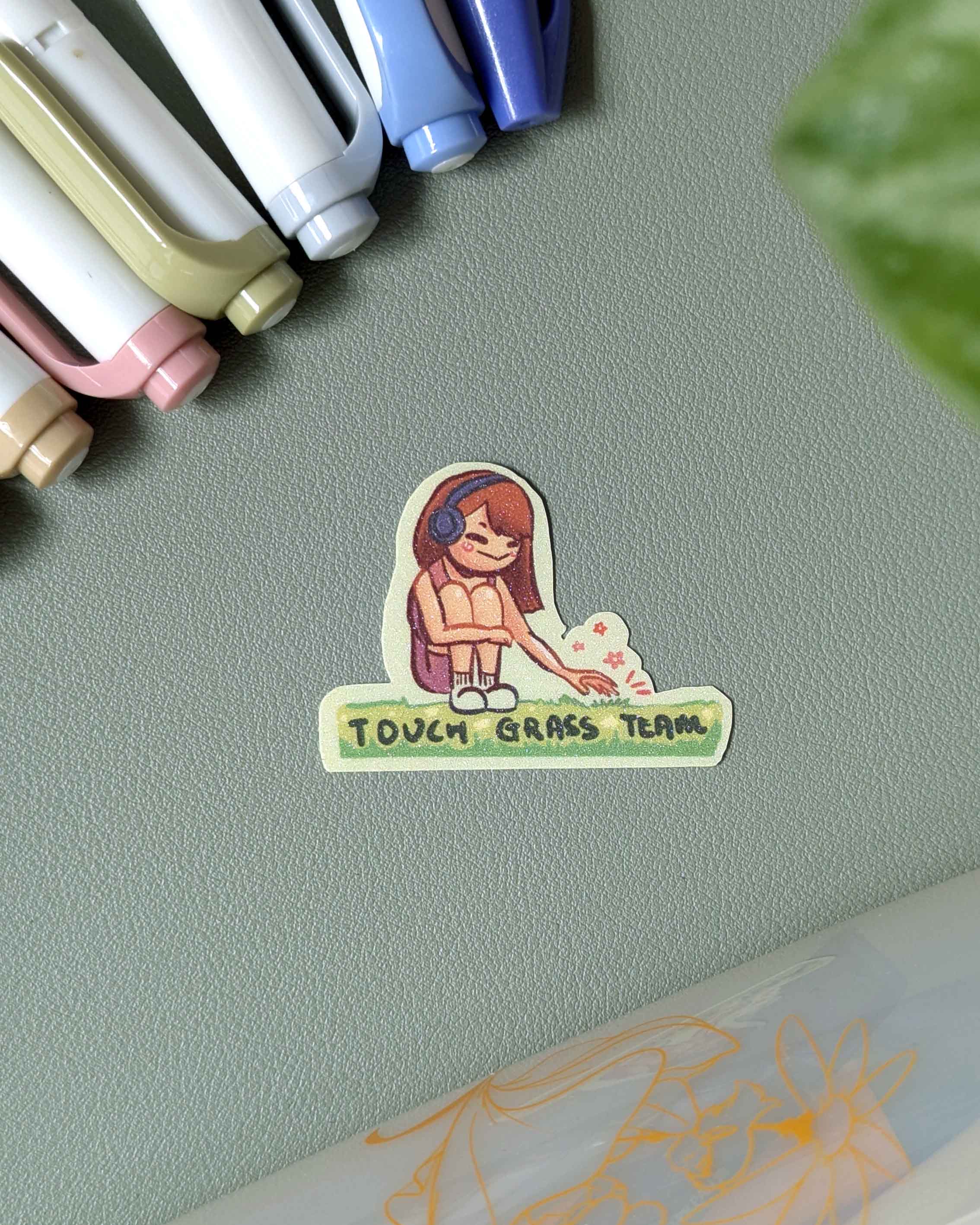 Vinyl Sticker - Touch Grass Team
