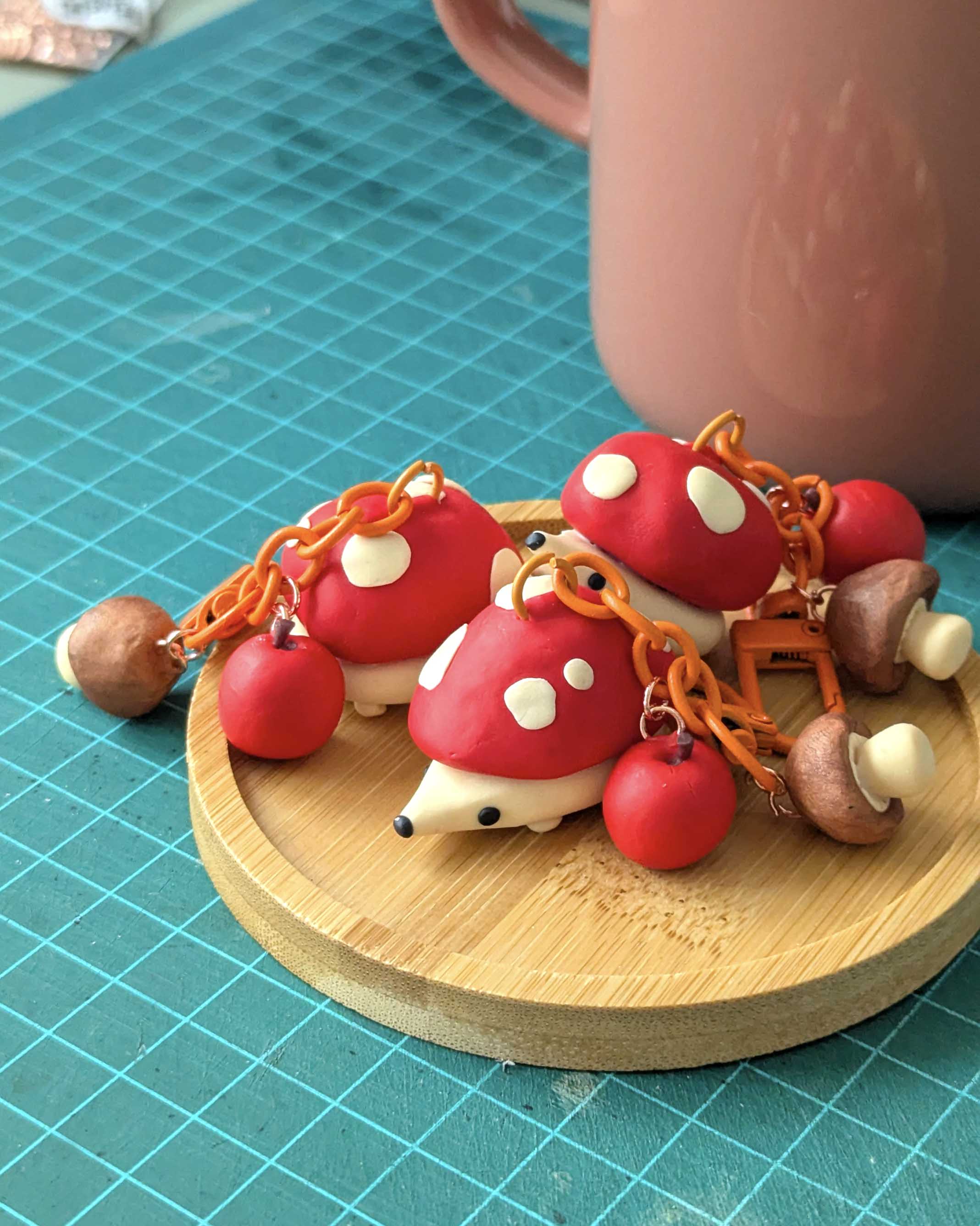Polymer Clay Trinkets - Mushroom & Apples