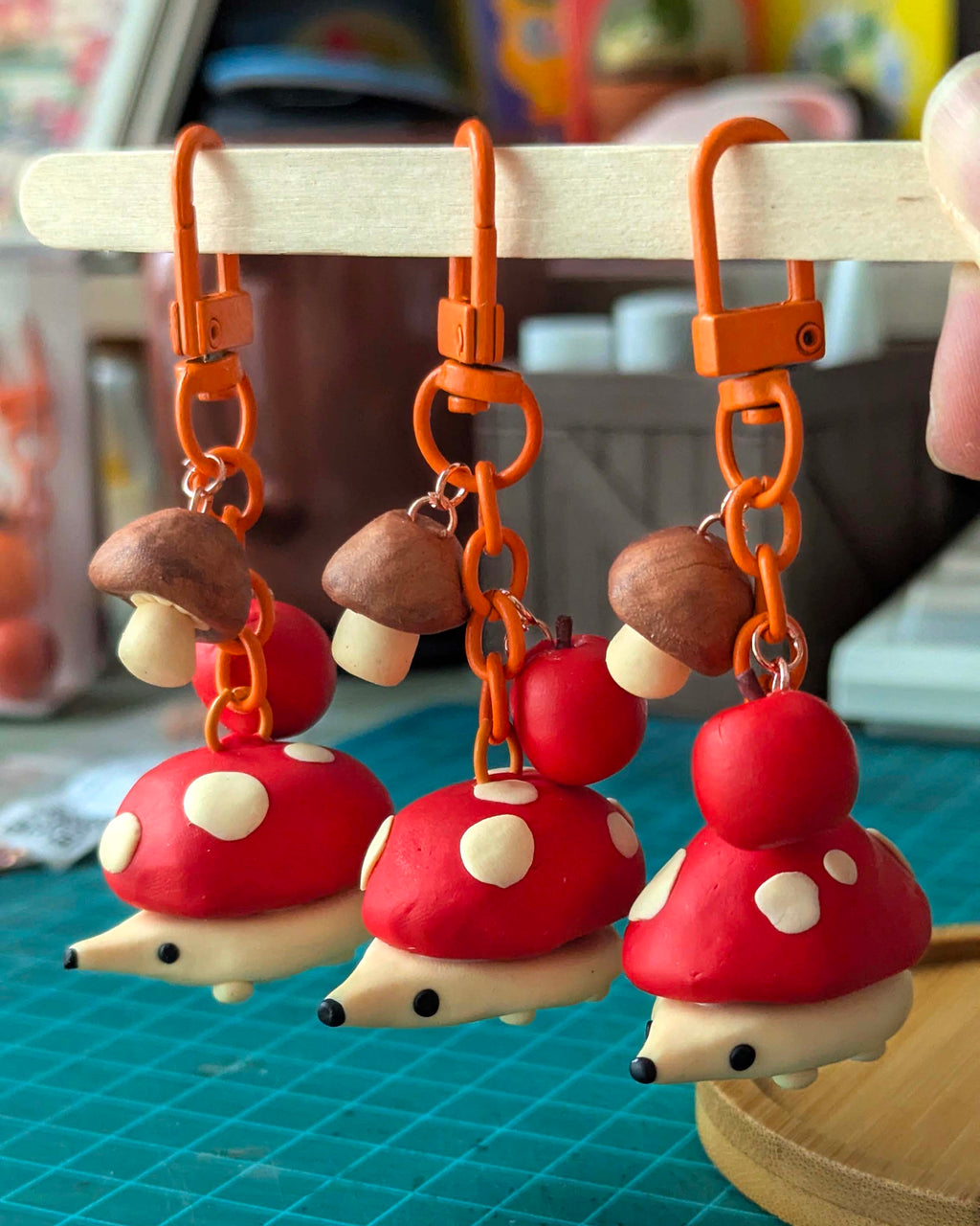 Polymer Clay Trinkets - Mushroom & Apples