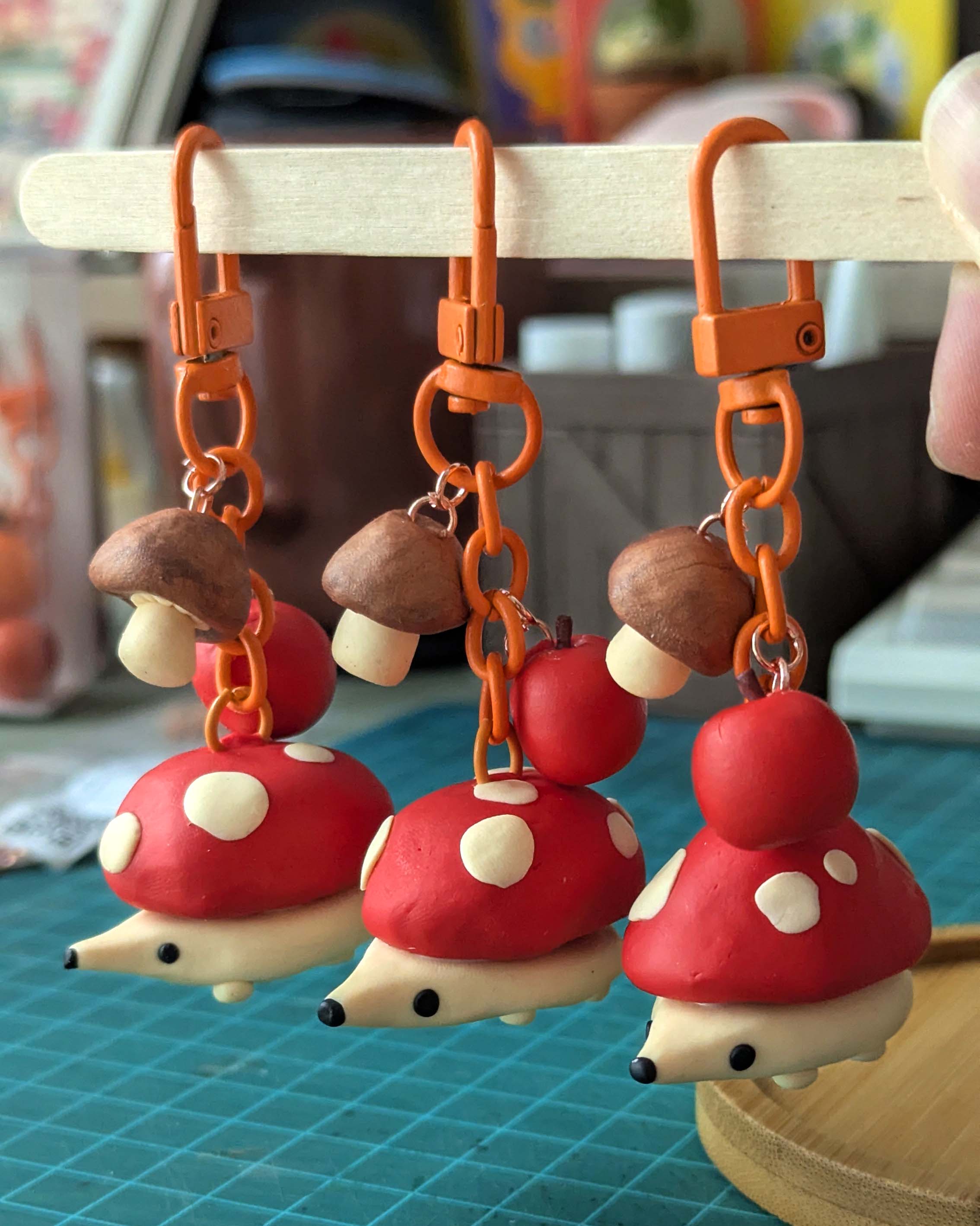 Polymer Clay Trinkets - Mushroom & Apples