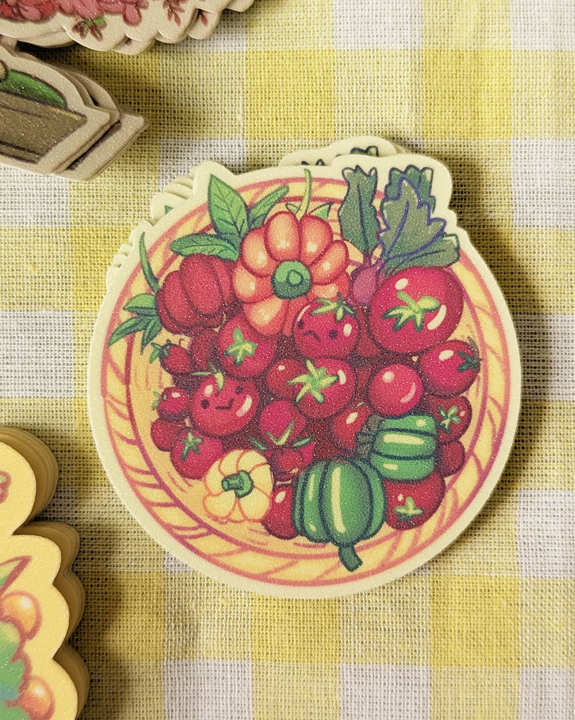 Vinyl Sticker Flake - Tomatoes Basket