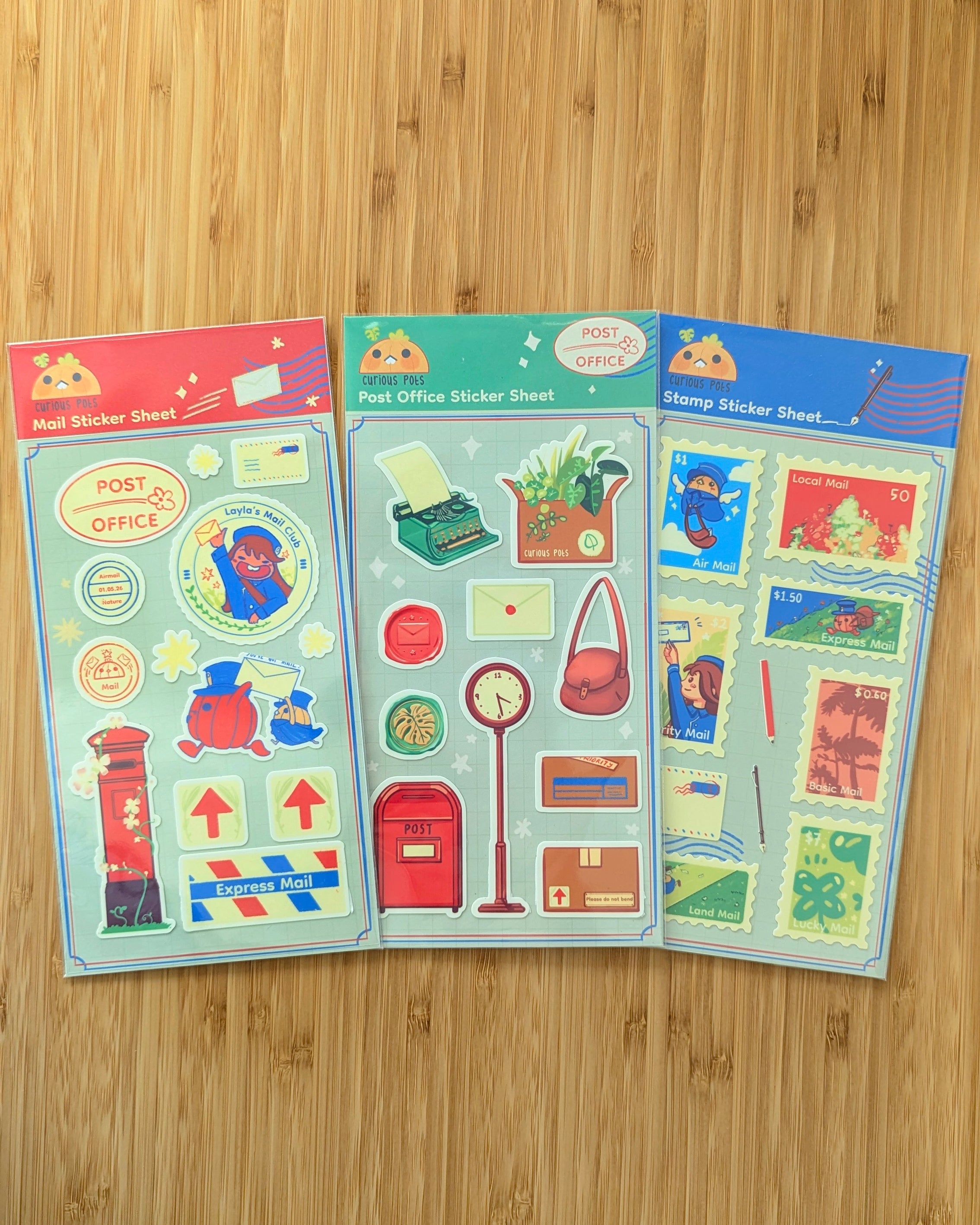 Layla's Post Office Sticker Sheet - Post Office (Green)