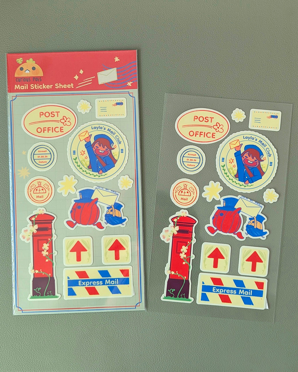 Layla's Post Office Sticker Sheet - Mail (Red)
