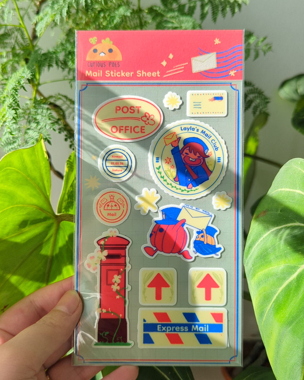 Layla's Post Office Sticker Sheet - Mail (Red)