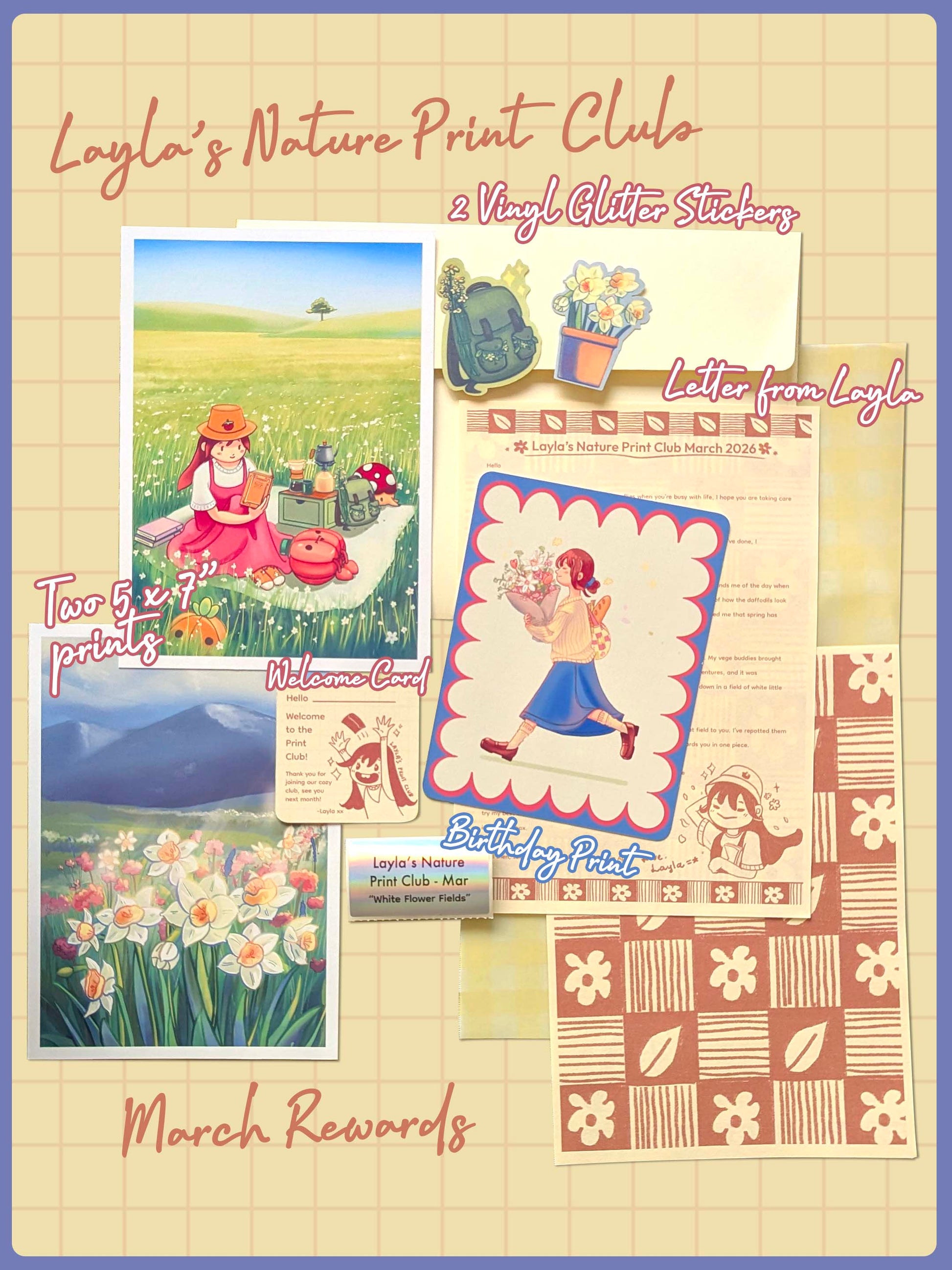 Layla's Nature Print Club - March 2026